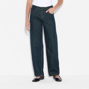 NWT Women’s Wild Fable Mid Rise Barrel Jeans, Sz 18 Dark Wash, Plus Size